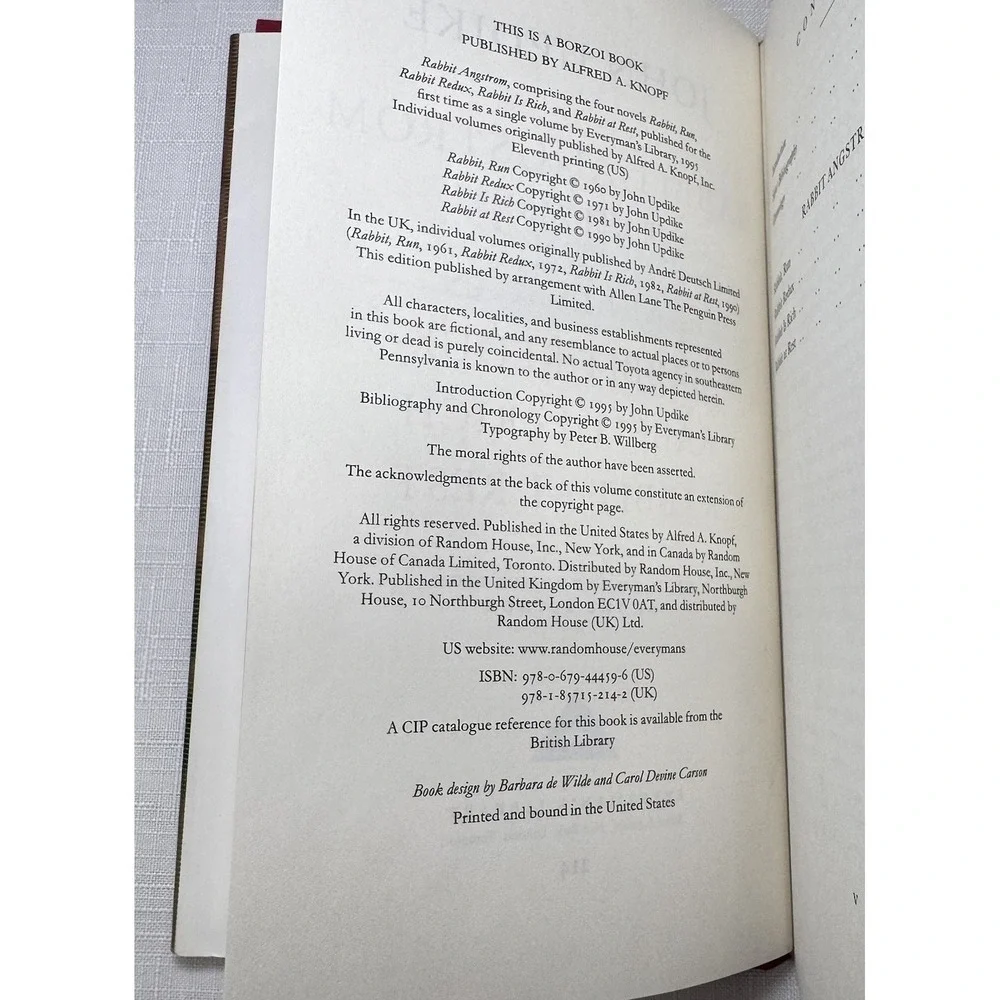 John‎ Updike RABBIT ANGSTROM A Tetralogy 1st Edition 11th Printing